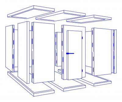 Graphik der Bauteile einer Kühlzelle.